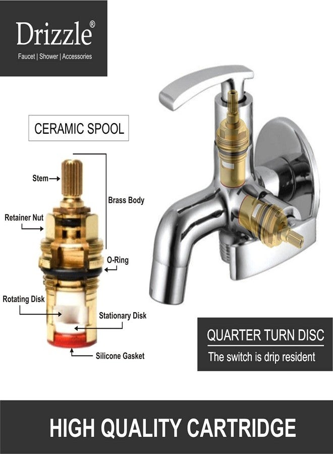 دريزل صنبور DRIZZLE النحاسي الناعم 2 في 1 ثنائي الاتجاه / حنفيات الحمام / حنفية ربع دورة / حنفية تدفق الرغوة (لون فضي، تشطيب كروم) - Image 4